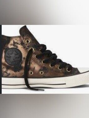 Converse Size 7  Black Metallic High Top Sneakers